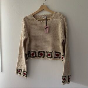 NWT Sincerly Jules crochet top